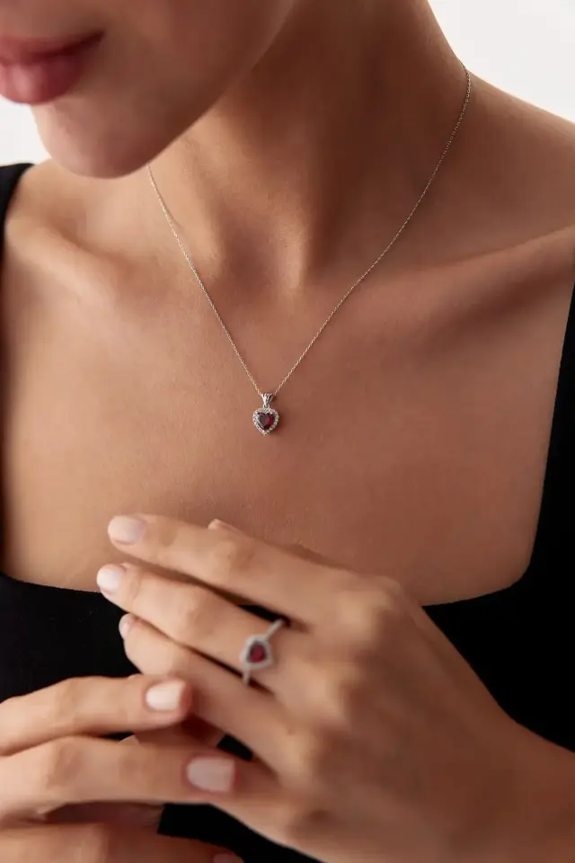 Altın Ruby Taşlı Üçlü Set