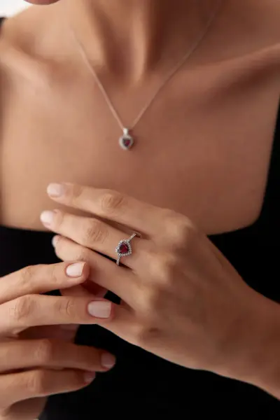 ALTIN RUBY TAŞLI 3'LÜ SET