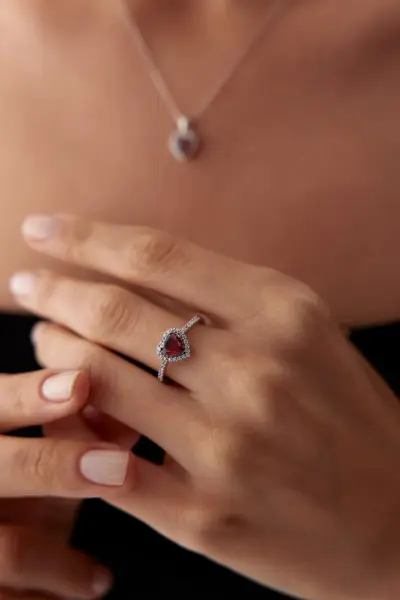 ALTIN RUBY TAŞLI 3'LÜ SET