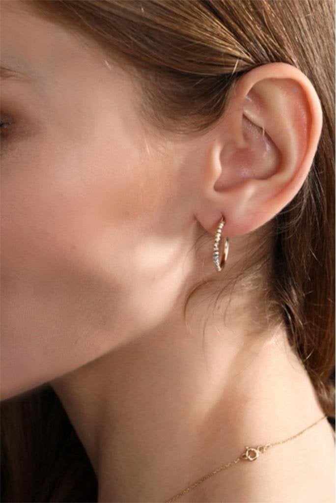 Altın Dorika Üç Renk Halka Küpe