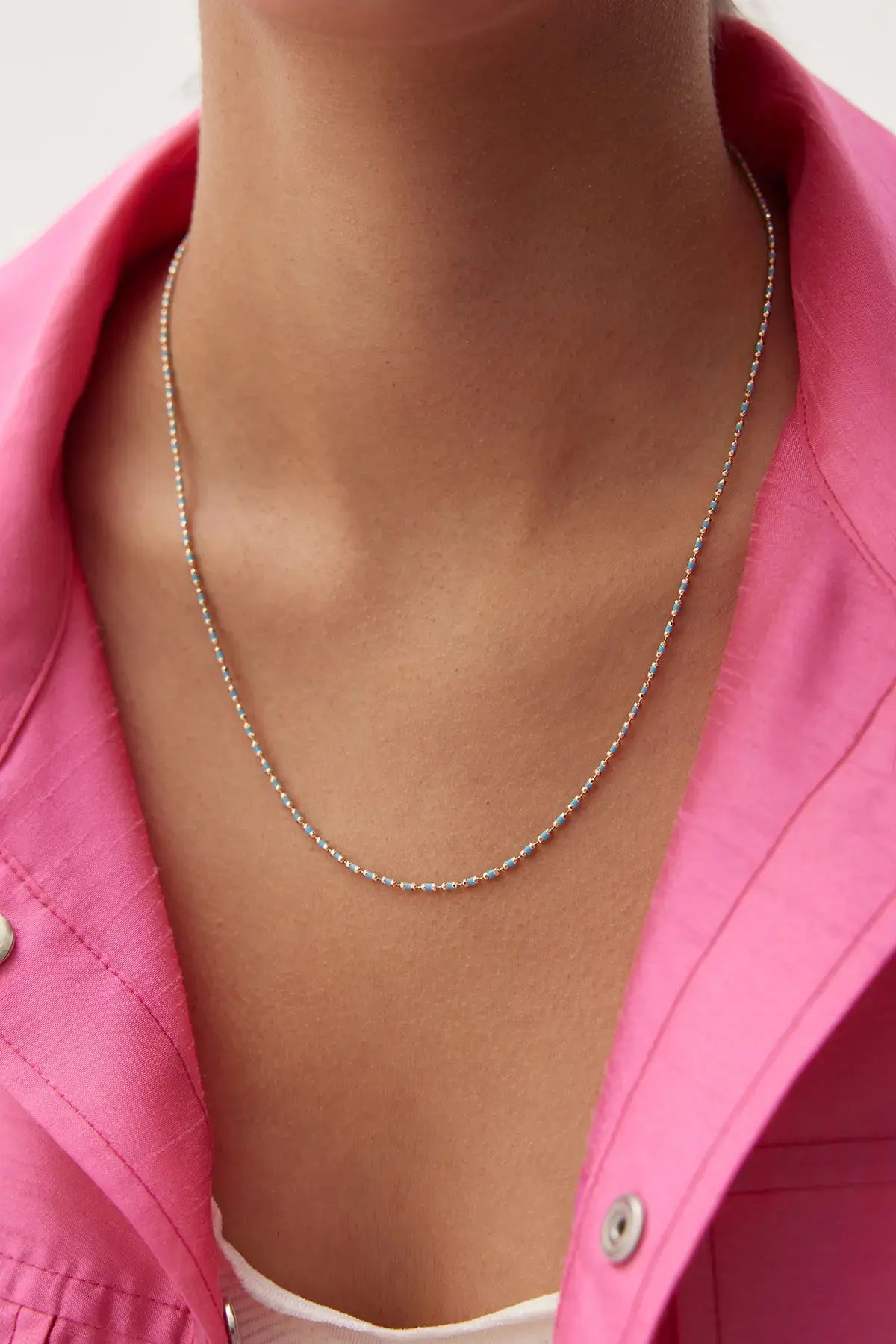 Altın Turkuaz Mineli Boyunluk Ve Bileklik