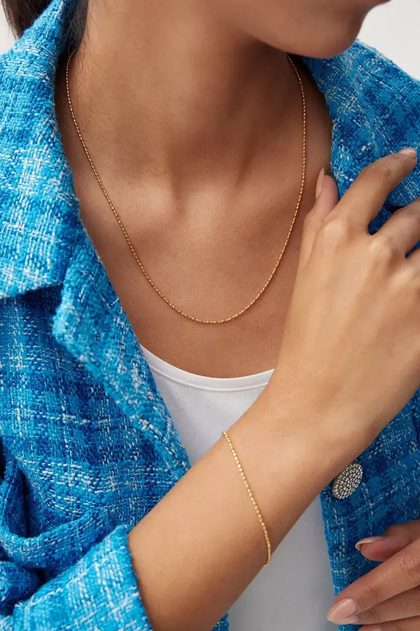 Altın Turuncu Mineli Boyunluk Ve Bileklik