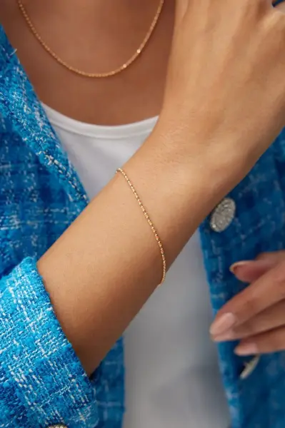 ALTIN TURUNCU MİNELİ BOYUNLUK  BİLEKLİK