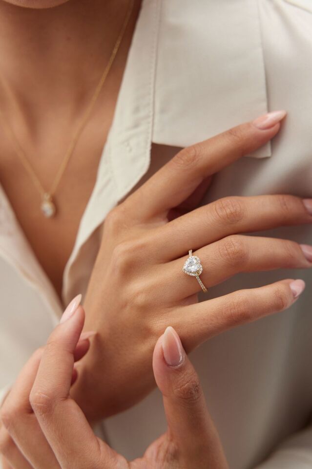 Altın Kalpli Üçlü Takım Set