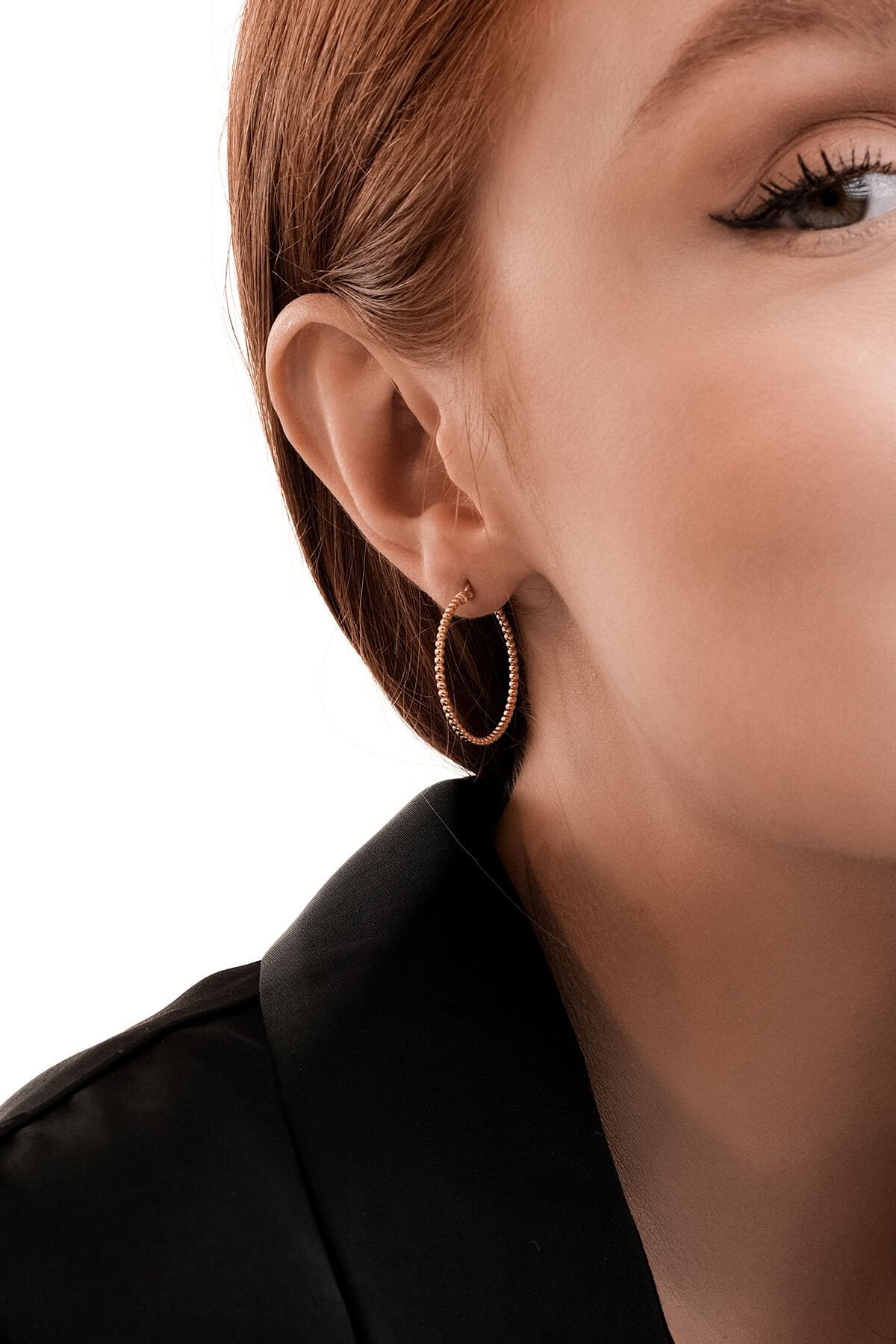 Altın Mini Toplu Halka Küpe