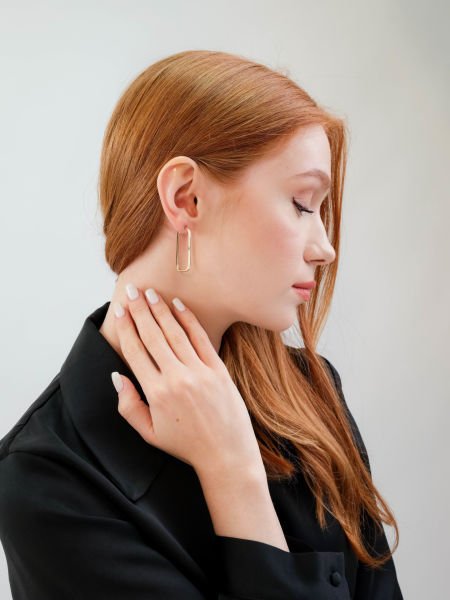 Altın Dşkdörtgen Küpe