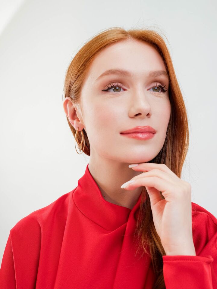 Altın Sallantılı Halka Küpe