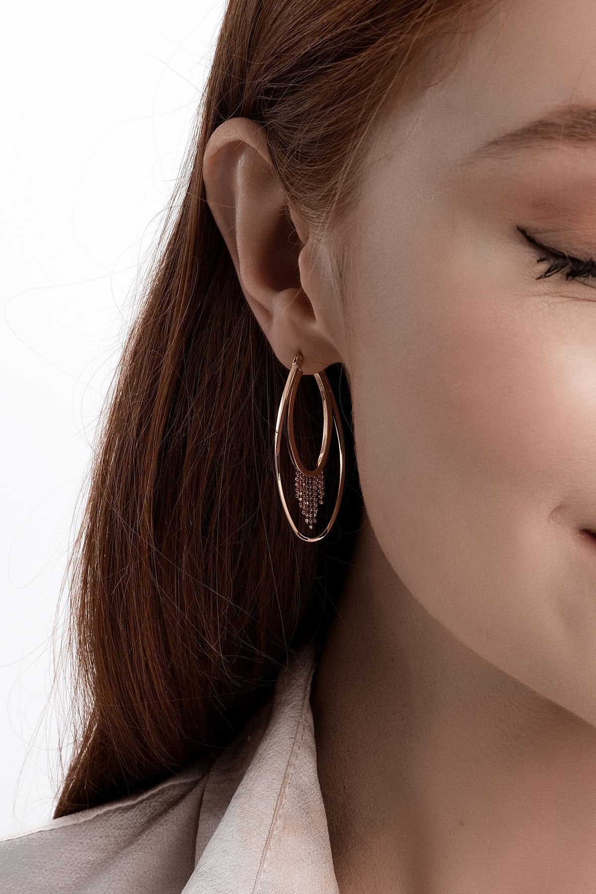 Altın Sallantılı Halka Küpe