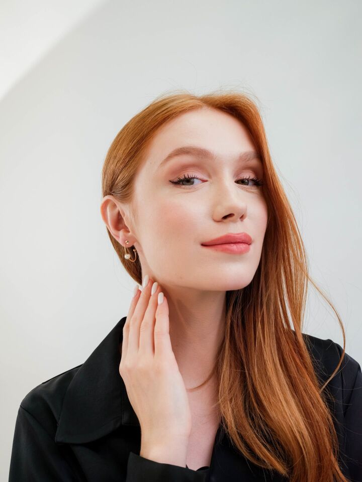 Altın İnci Luna Küpe