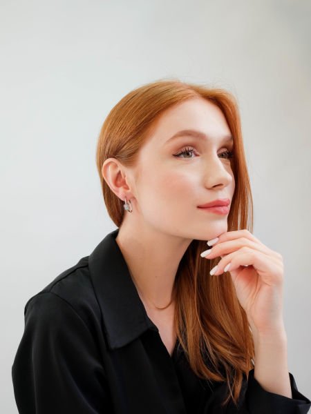 ALTIN BEYAZ BAGET HALKA KÜPE