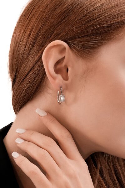 ALTIN BEYAZ BAGET HALKA KÜPE