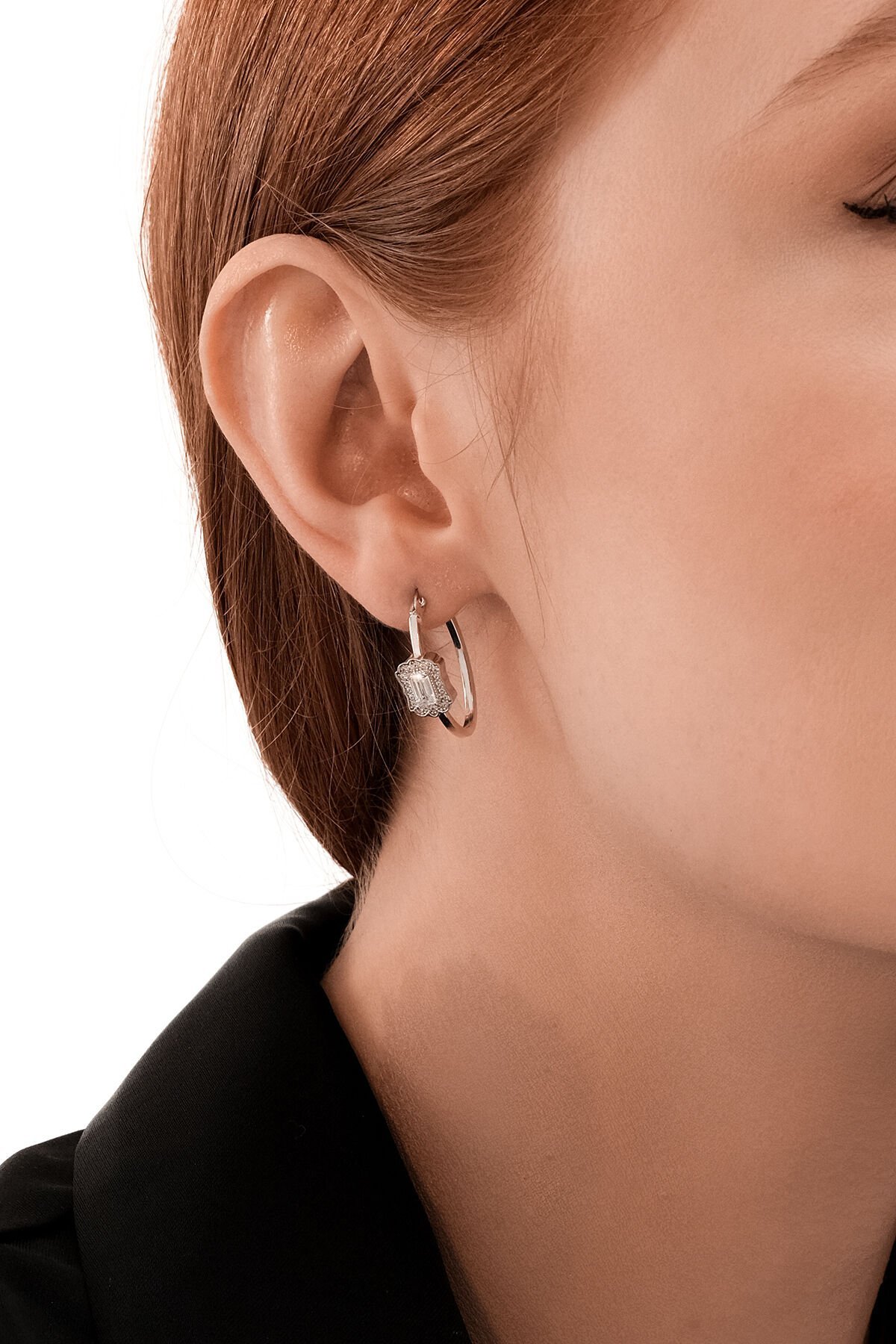 ALTIN BEYAZ BAGET HALKA KÜPE