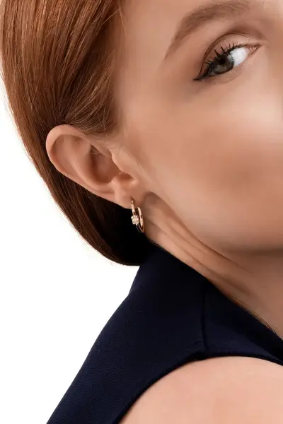 ALTIN MİNİ BAGET HALKA KÜPE