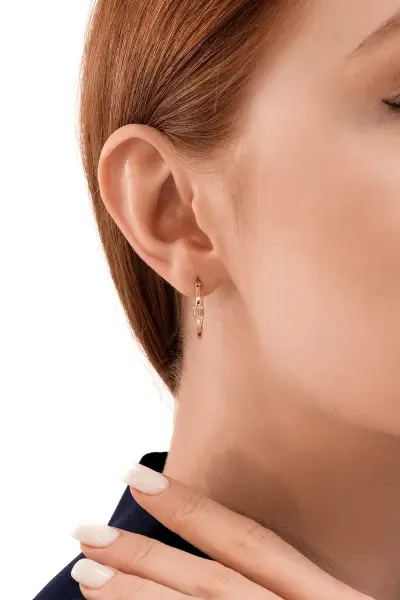 ALTIN MİNİ BAGET HALKA KÜPE