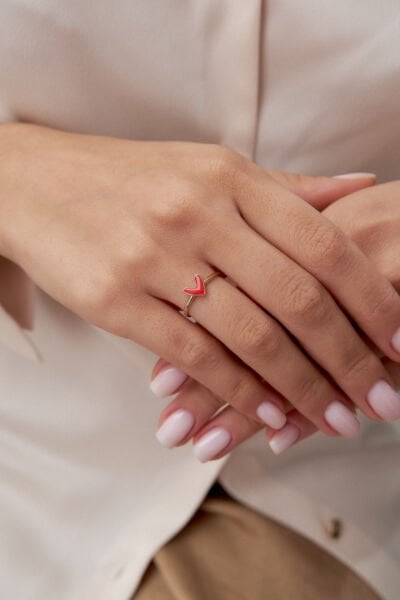 Altın Mineli Kalp Yüzük