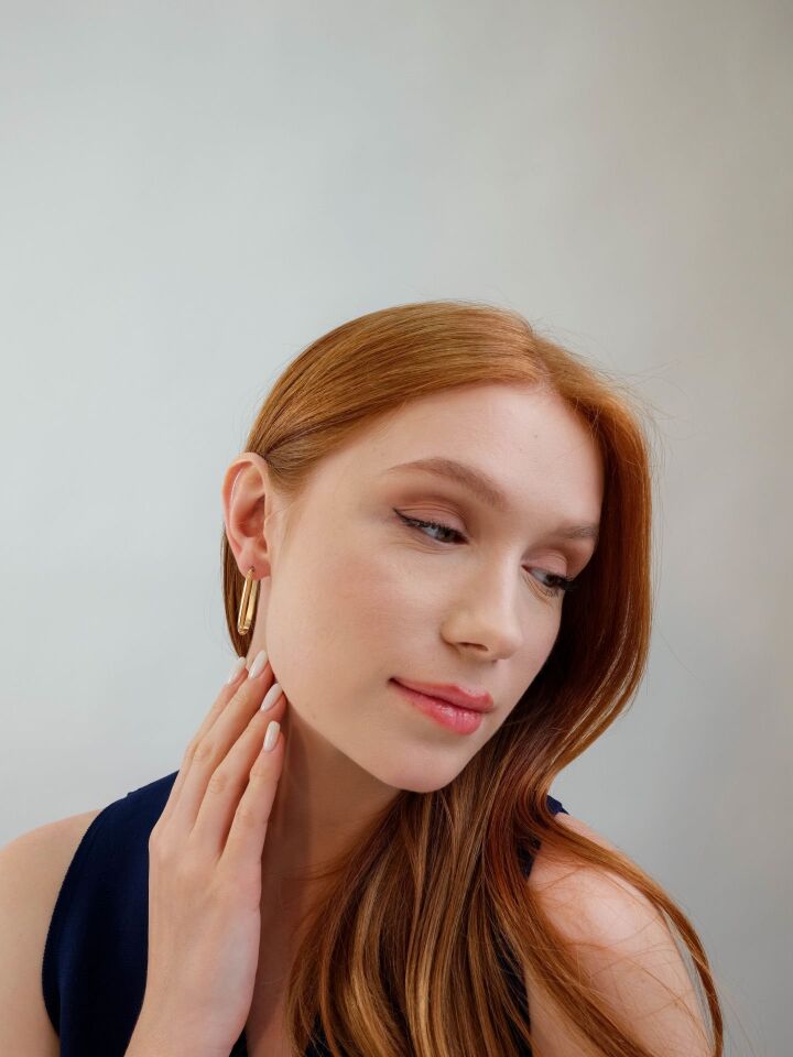 Altın Geometrik Gold Küpe