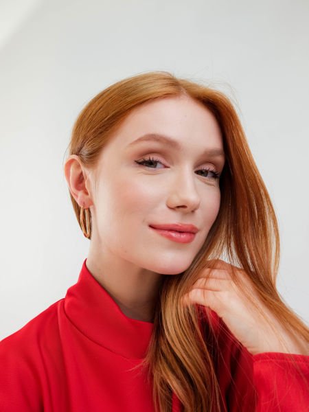 Altın Geometrik Bombe Küpe