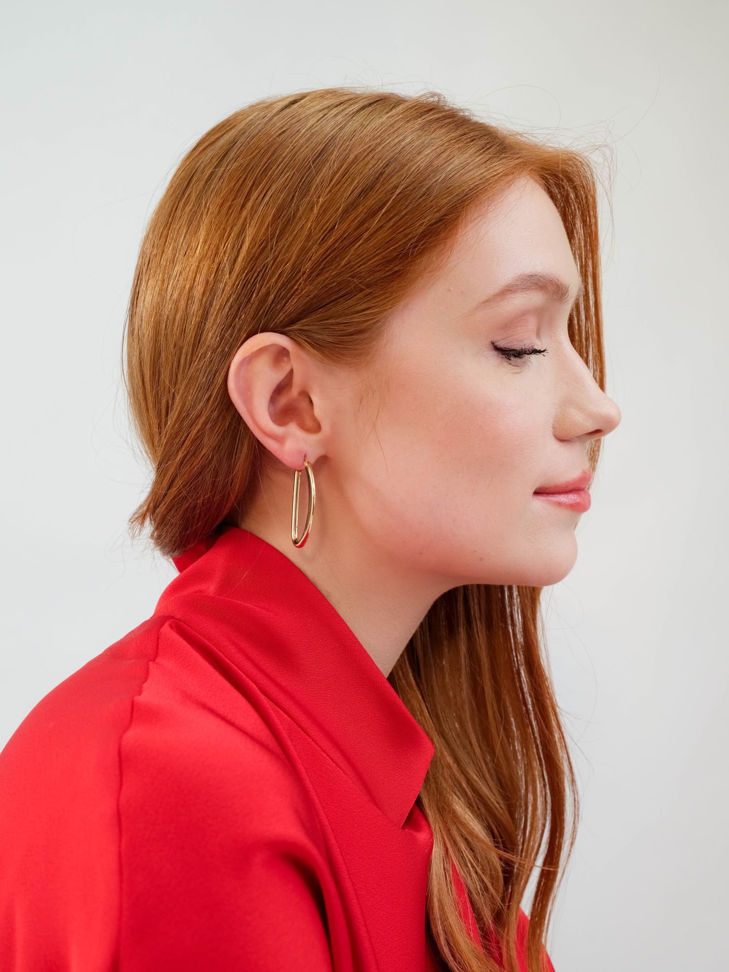 Altın Geometrik Bombe Küpe