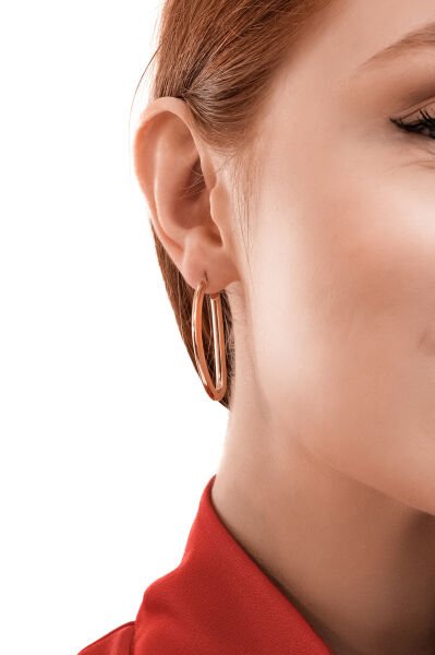 Altın Geometrik Bombe Küpe