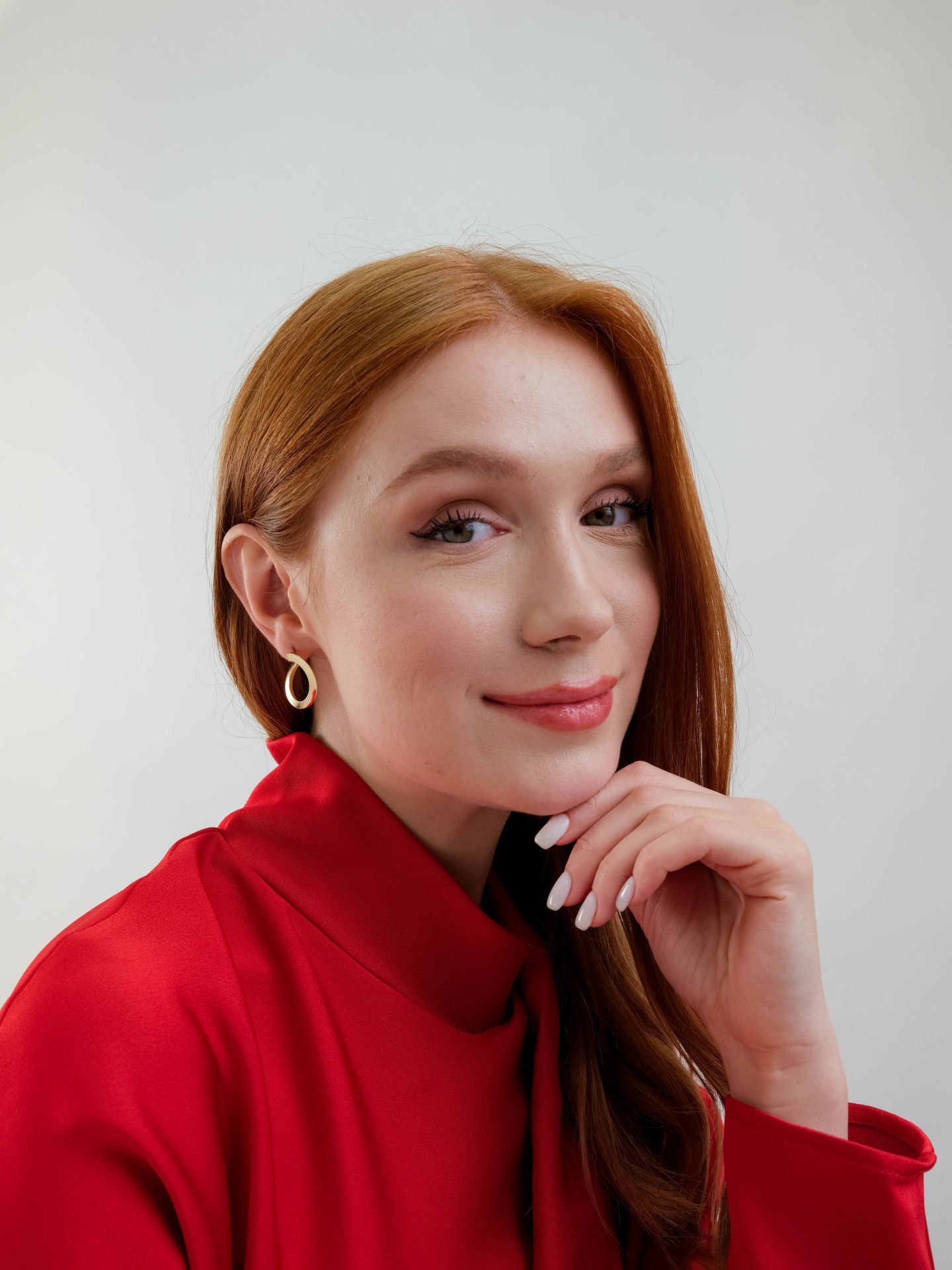 Altın Midi Luna Küpe