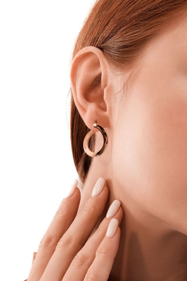 Altın Midi Luna Küpe