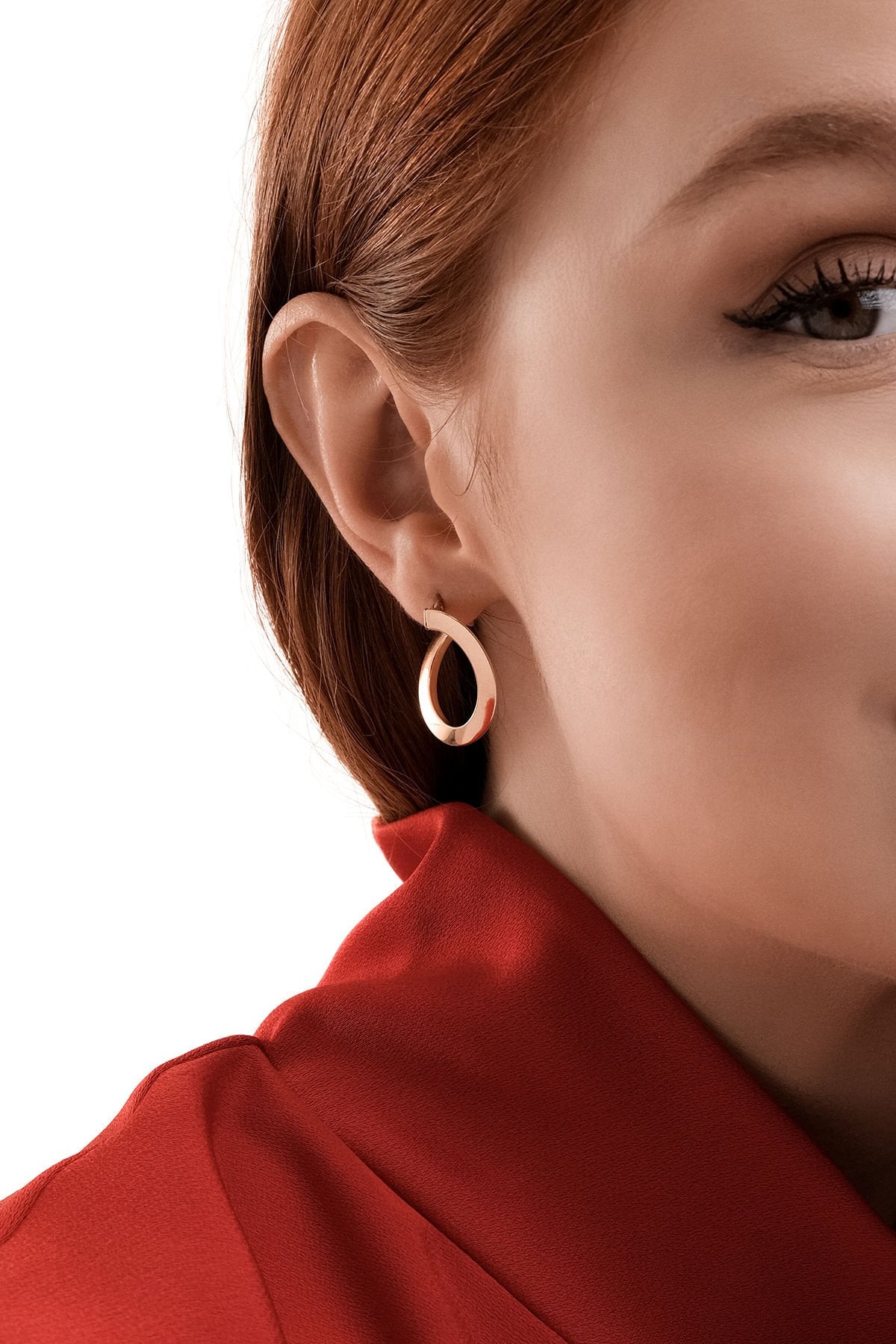 Altın Midi Luna Küpe