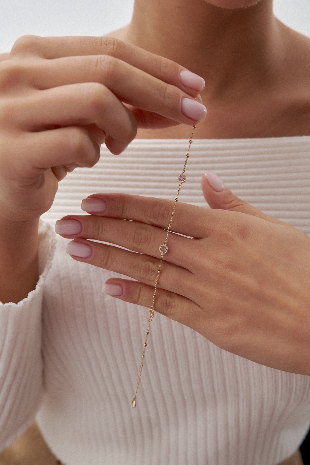 Altın Kalp Taşlı Bileklik