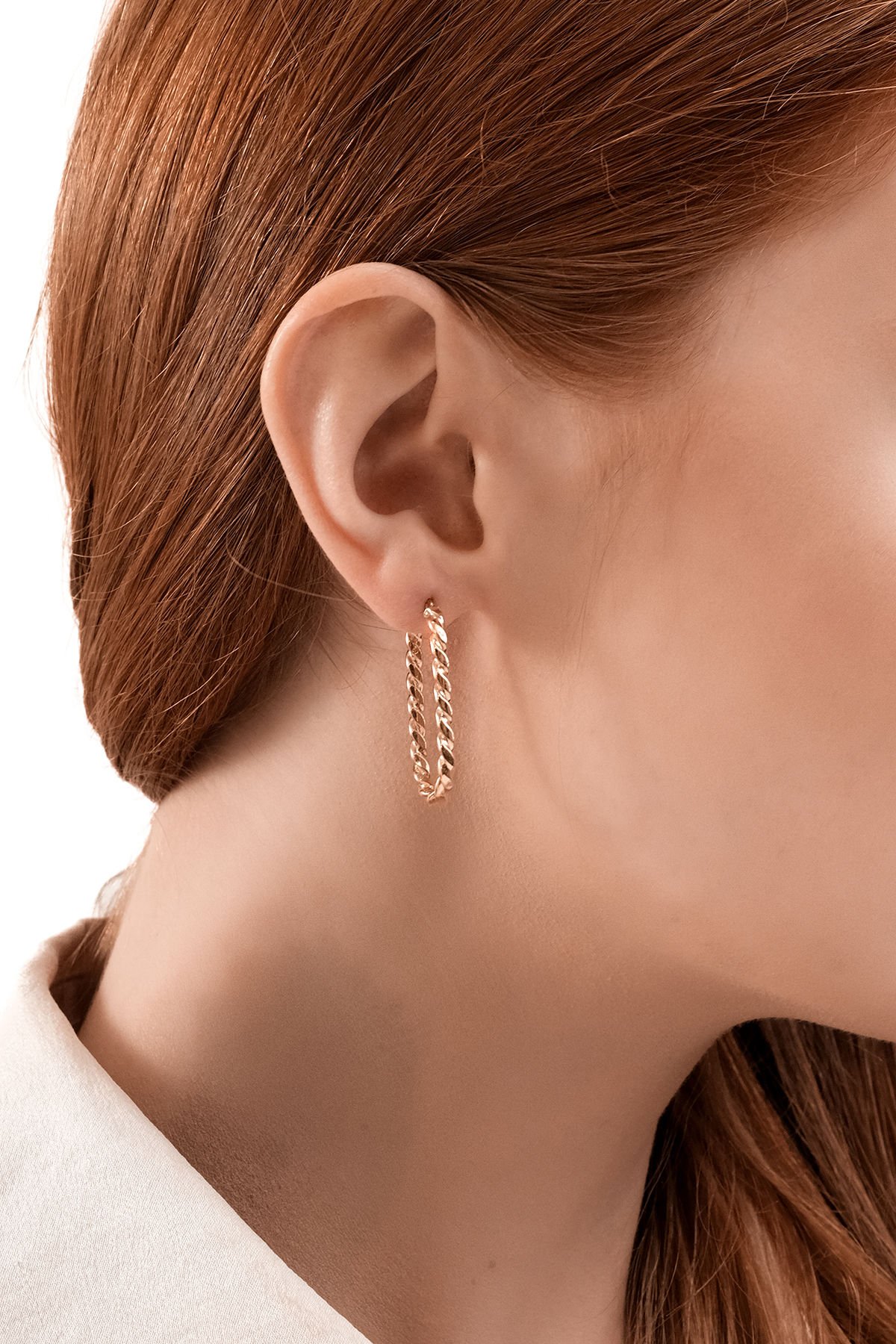 Altın Burgu Dikdörtgen Küpe