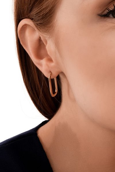 Altın Oval Gold Küpe