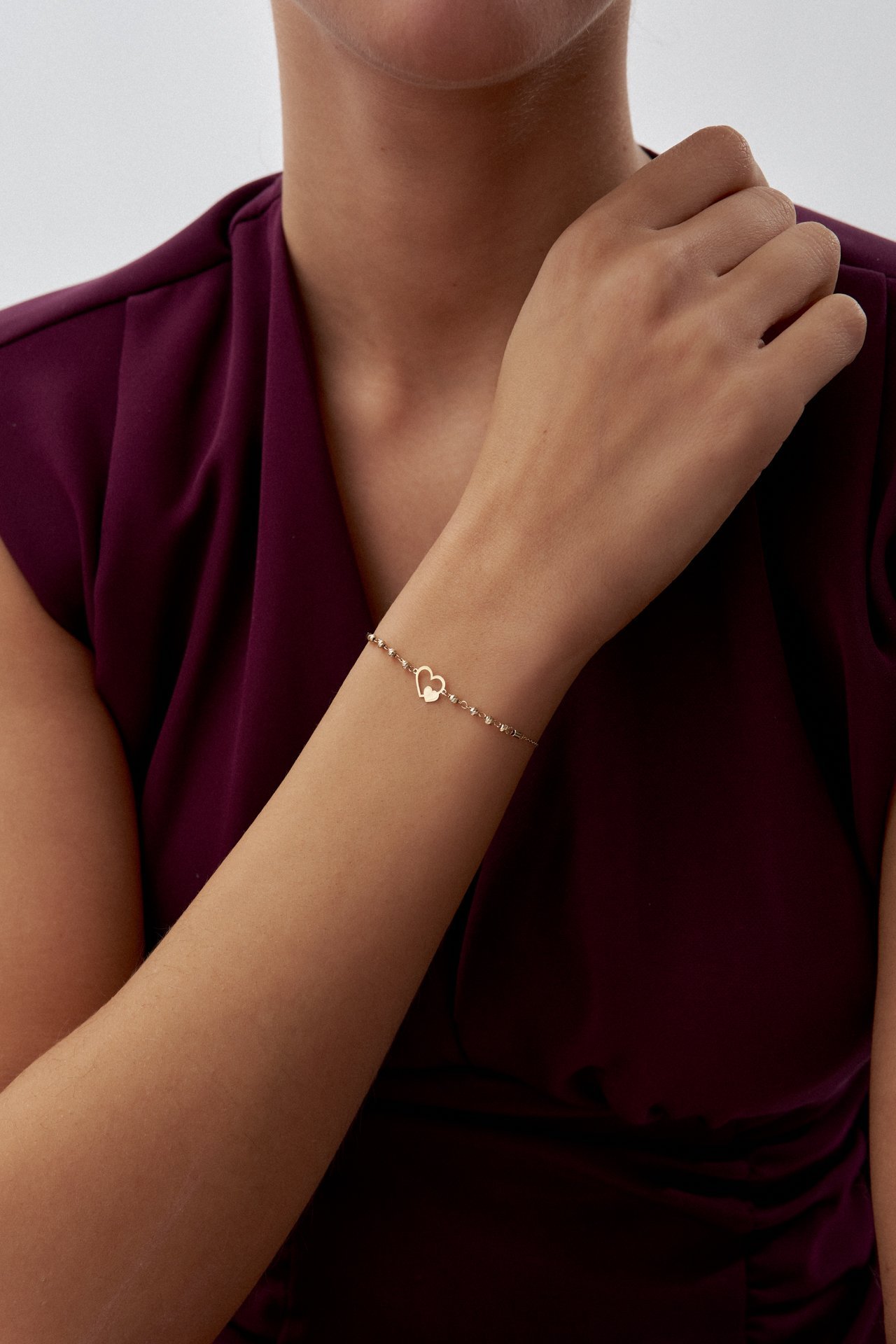 Altın Dorikalı Kalp Figürlü Bileklik