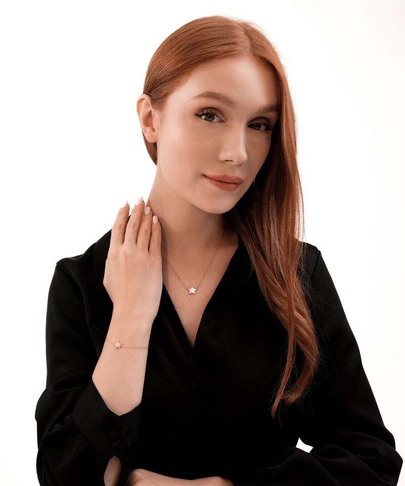 Altın Sedef Yıldız Kolye