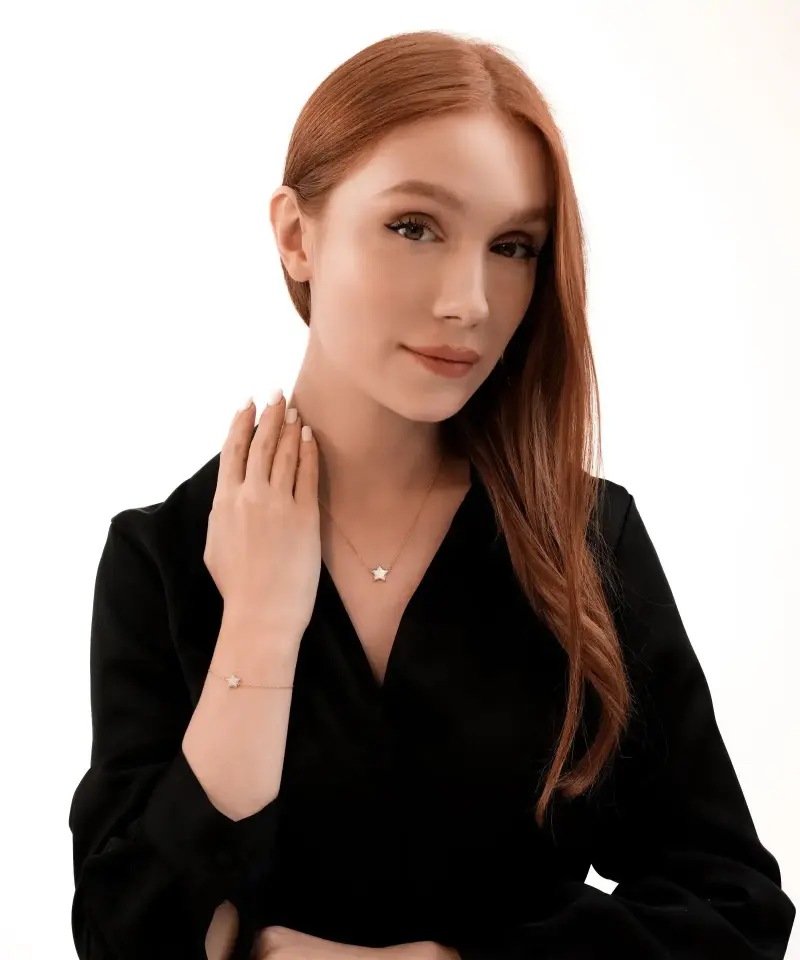 Altın Sedefli Yıldız Bileklik