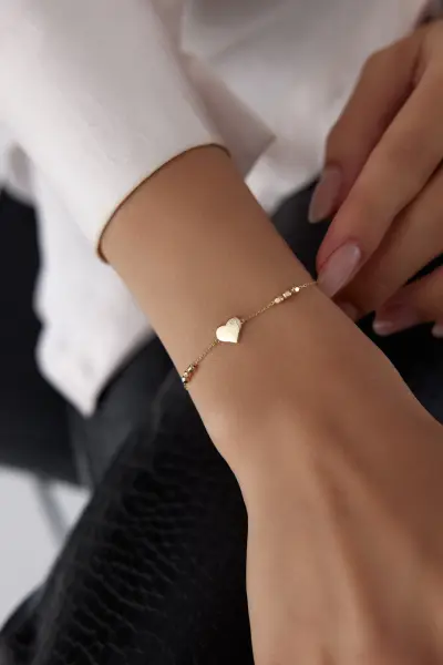 ALTIN MİNİ KALP BİLEKLİK