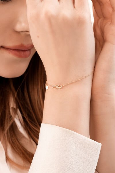 Altın Minimal Sonsuzluk Bileklik