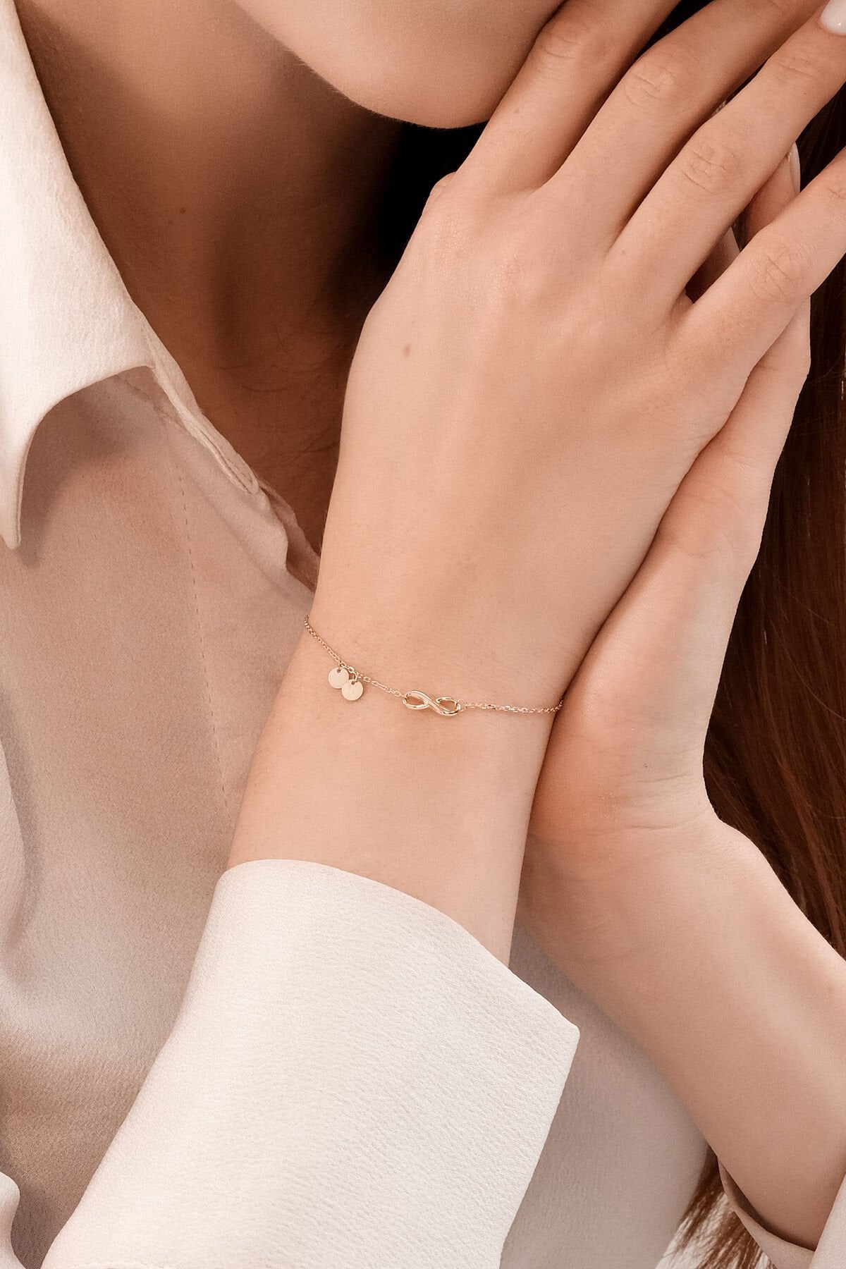 Altın Minimal Sonsuzluk Bileklik