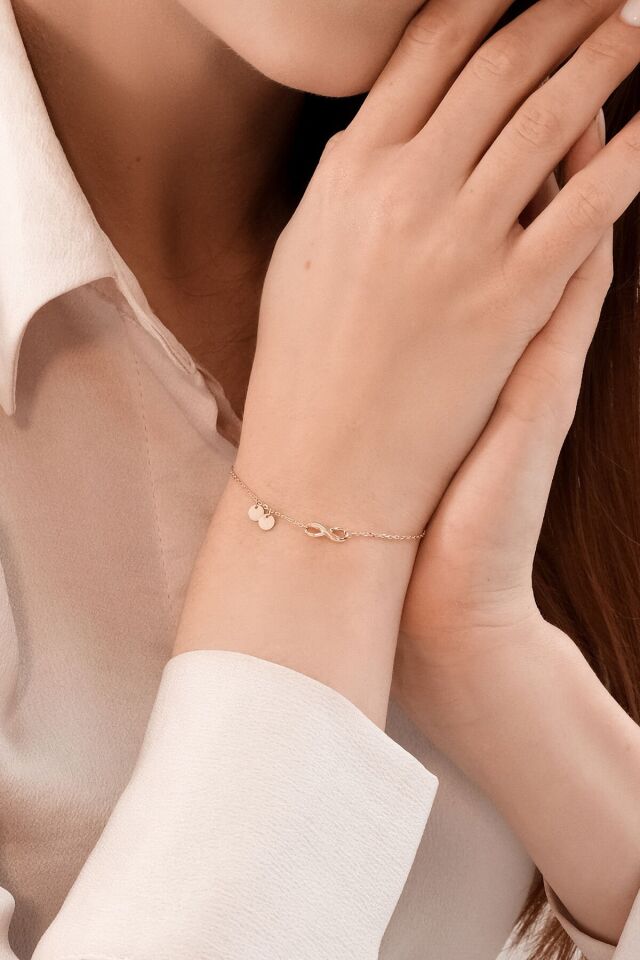 Altın Minimal Sonsuzluk Bileklik