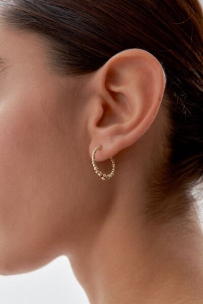 Altın Dorika Figürlü Halka Küpe