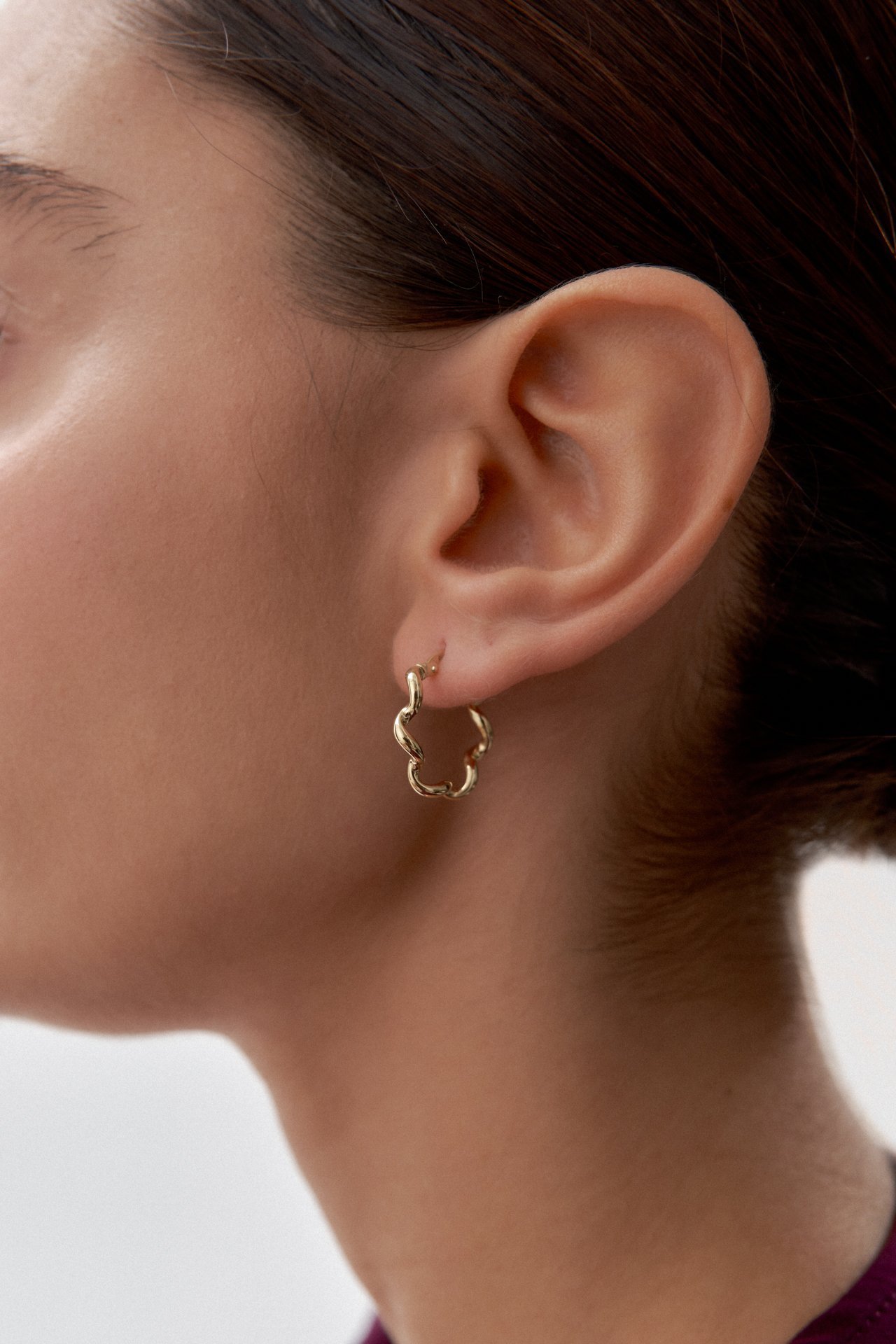 Altın Modern Dalga Küpe