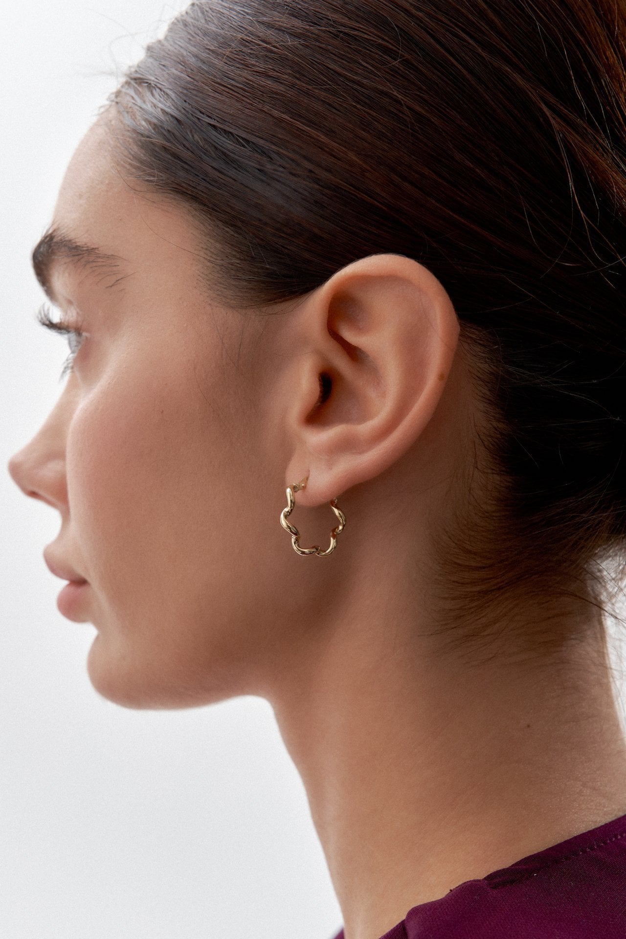 Altın Modern Dalga Küpe