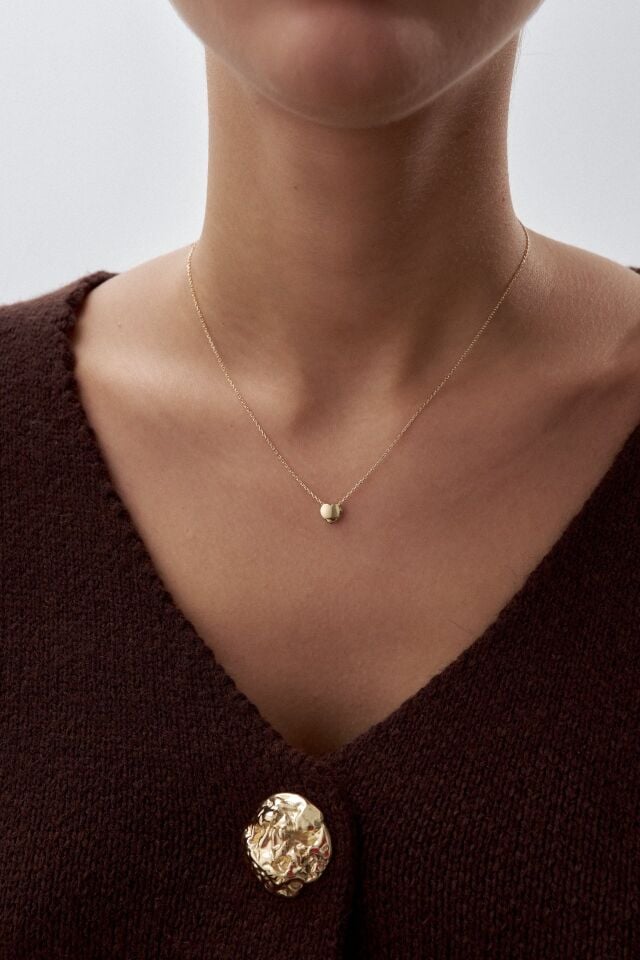 Altın Minimal Kalp Kolye