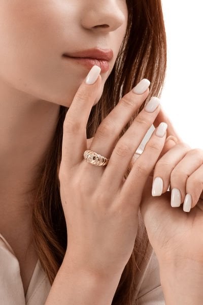 Altın Semi White Yüzük