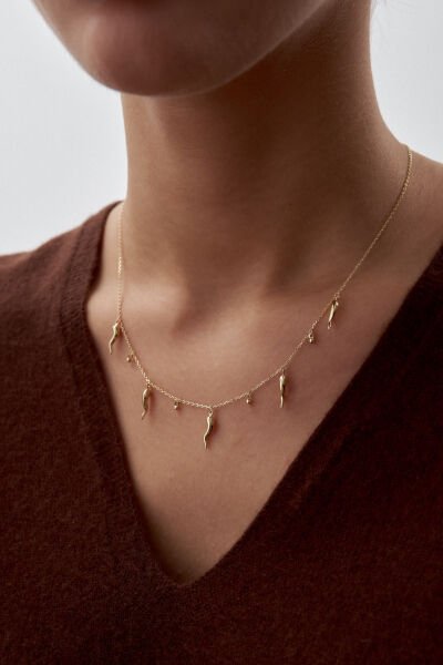 Altın Sallantılı Biber Figürlü Set