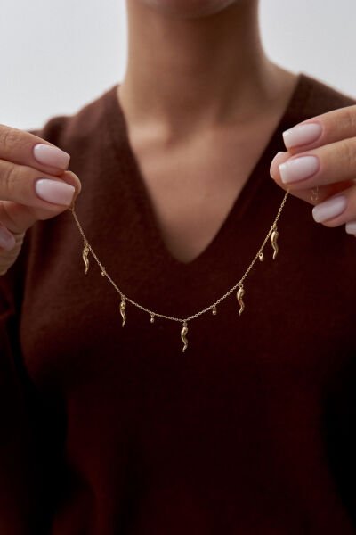 Altın Sallantılı Biber Figürlü Set