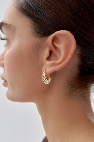 Altın Halka Çoklu Küpe