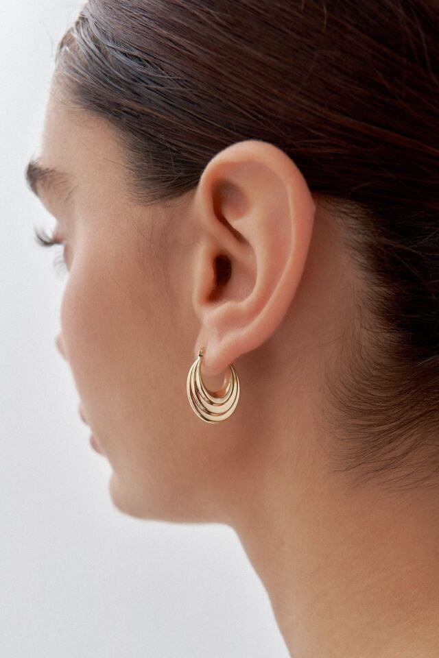 Altın Halka Çoklu Küpe