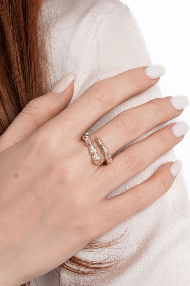 Altın Iconıc Snake Ring 14