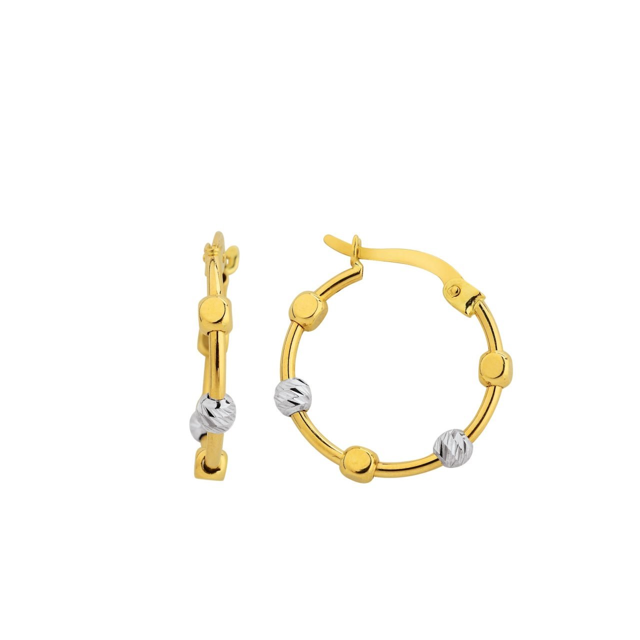 Altın Şarnel Yuvarlak Dorika Küpe