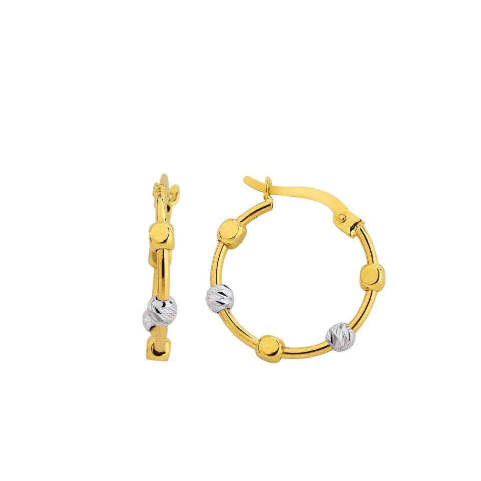 Altın Şarnel Yuvarlak Dorika Küpe