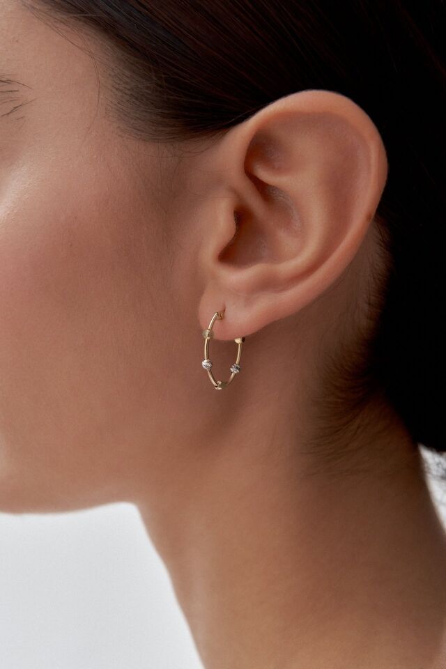 Altın Dorika Toplu Halka Küpe