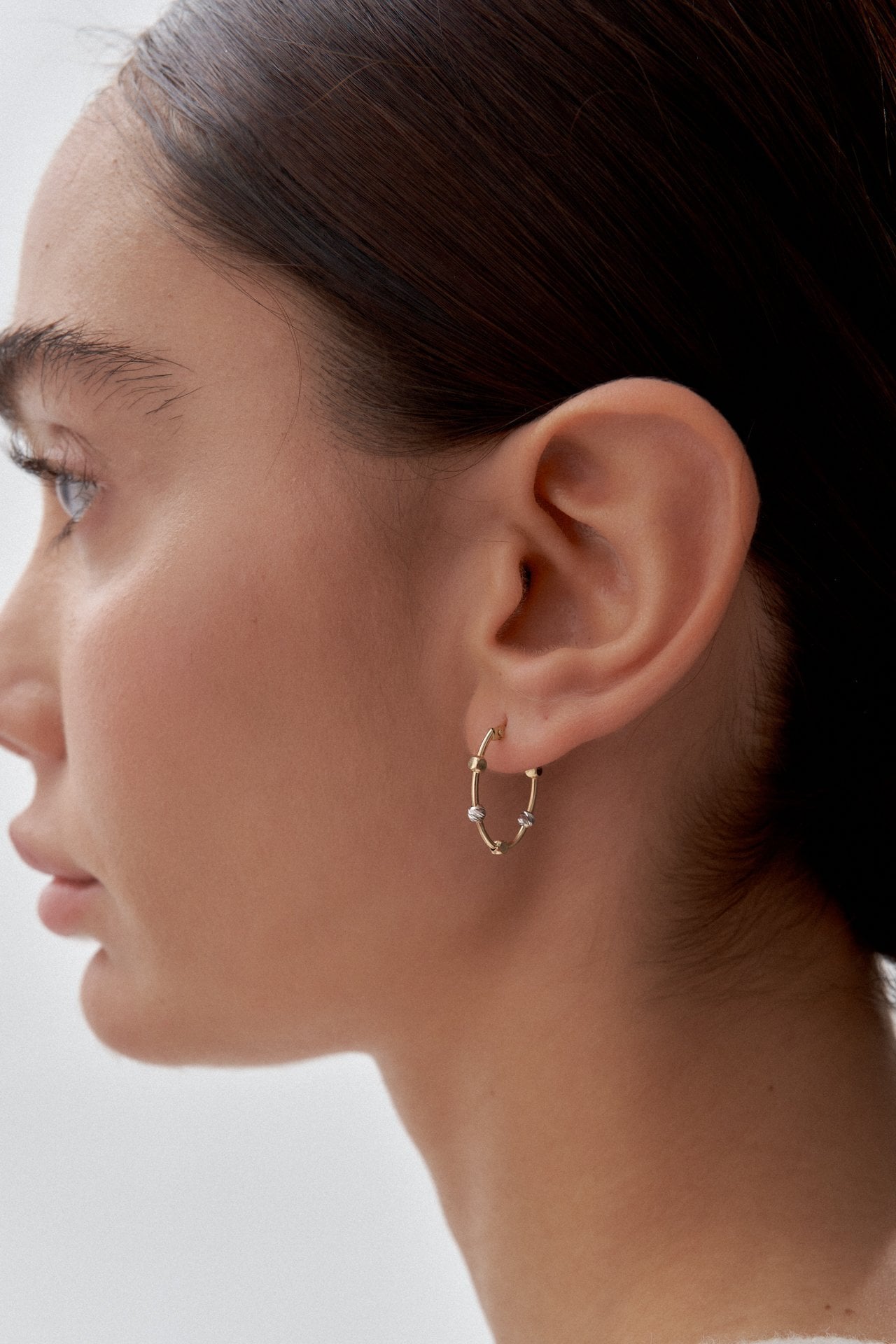 Altın Dorika Toplu Halka Küpe